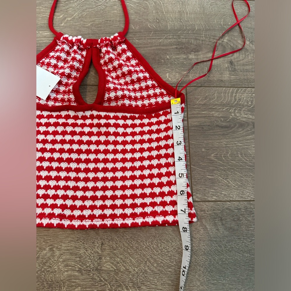 Red & White Crochet Knit Halter Top – Zara (NWT, Size Small) - Picture 10 of 12